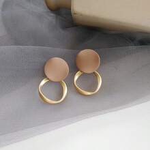 1 Pair Minimalist Everyday Wear Earrings - Brown - View 4