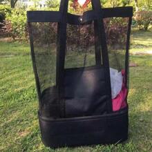 Nova Bolsa de Praia, Bolsa de Viagem e Piquenique ao Ar Livre, Bolsa de Praia Térmica e Preservante de Gelo, Bolsa de Praia de Tela Criativa Multifuncional com Bolsa de Gelo, Essencial para Viagens de Verão