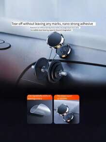 Magnetic Car Dashboard Phone Holder - 360° Swivel, Retractable Grip For IPhone X/XS Max And S.Amsung Devices.