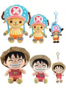ONE PIECE 6 款正版海贼王蒙奇·D·卡哇伊托尼·托尼·乔巴毛绒玩具可爱吊坠钥匙扣卡哇伊动漫玩偶毛绒玩具娃娃收藏儿童礼物 14-26 厘米/5.51-11.8 英寸 - 彩色 - 查看 8