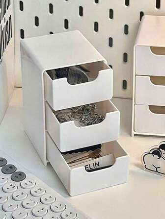 1 件迷你桌面收纳盒，家具配件化妆品和珠宝抽屉收纳盒，适用于家庭办公室