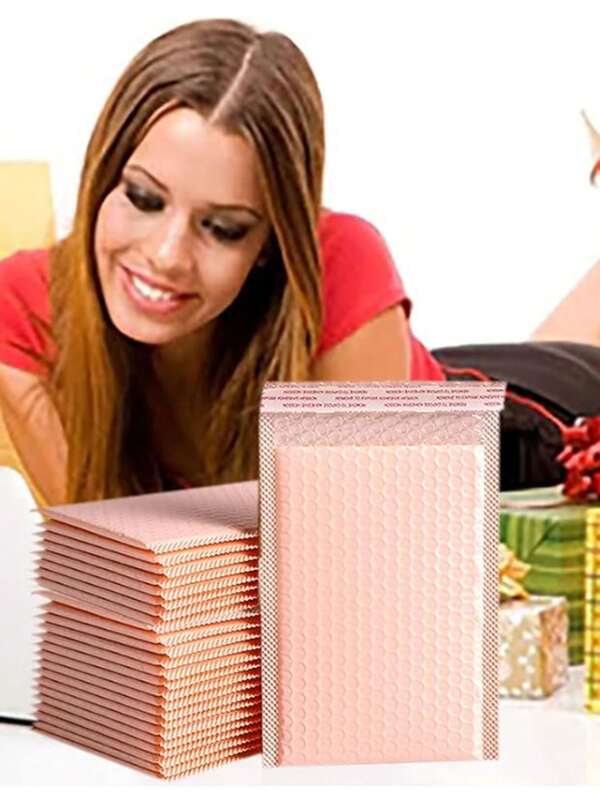 20-Piece Polyethylene Bubble Lining Bag (About 11 X 17 Cm) 4 Colors (Pink Purple Black Nude Color) Transportation Envelope Self-Sealed Bag Waterproof, Shock-Proof And Dust-Proof Color Large Bubble Bag Co-Extruded Film Thickened Envelope Bubble Bag Express Packaging Self-Adhesive Bag Packaging Material Back To School