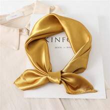 1pc Women Plain Color Faux Silk Satin Scarf, Minimalist Elegant Versatile Neckerchief, Suitable For Daily Outing, Date, Party, Wearing - Multicolor - View 15