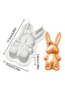 1 Peça Molde Grande de Coelho para Ovos da Páscoa em Silicone para Chocolate, Molde de Silicone em Forma de Ovo de Páscoa de Coelho, Molde de Assadeira para Bolo de Coelho da Páscoa, Molde de Chocolate Quebradiço de Coelho Goma