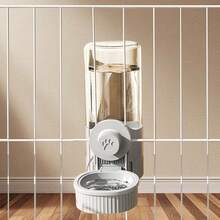 1 Set Hanging Pet Water Dispenser With Anti-Humidity Mouth Bowl, Large Capacity Cat/Dog Water And Food Feeder, Can Be Hung On Cage - Grey - View 12