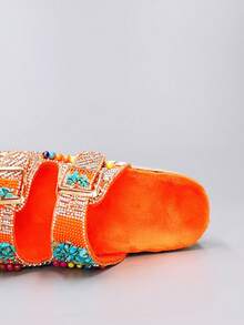 roulvxiang Casual Home Vacation Diamond Thick Sole Sandals,Spring Summer Outfits - Orange - View 6