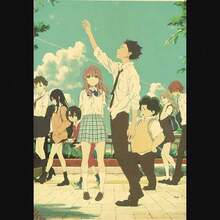 1 件/3 件墙面艺术海报动漫复古动漫海报声音形式海报复古家居装饰画生活画礼物咖啡店帆布技术无框 - 彩色 - 查看 24