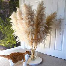 10pcs 39.37" Pampas Grass Bouquet Dry Florals For Home Boho Decor Wedding ArchFloral Arranging