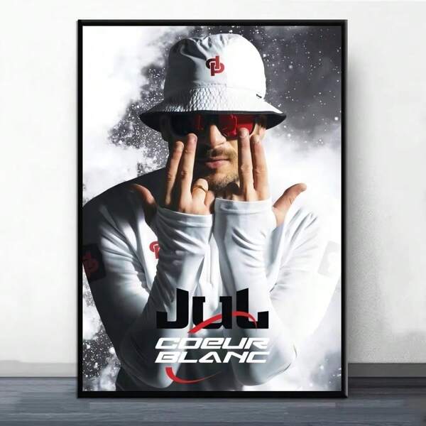 1 pièce Affiche murale Art Pop JuL C'est quand qu'il s'éteint Rapper Peinture Murale Images pour décoration de salon - Un cadeau parfait pour la décoration de la maison, sans cadre
