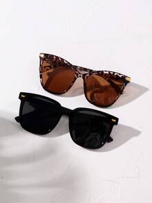 2 Pairs Of European And American Fashion Glasses For Boy And Girl, Suitable For Outdoor Shade And Beach Decorative Mirrors