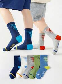 5 pares de meias infantis respiráveis de malha, meias versáteis para meninos e crianças mais velhas, meias esportivas