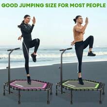 42 45 Rebounder Trampoline For Adults With Handle Bar Silent Mini Trampoline Indoor Exercise Fitn Trampoline Bungee Rebounder Outdoor