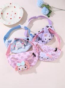 Sanrio 1pc Sanrio Character Cartoon Kids Waist Bag, Cute Preschool Backpack Cross-Body Bag For Boys And Girls
