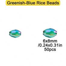 100/200pcs 4x6mm/6x8mm Green Seed Shaped AB Coated Glass Beads For Jewelry Making DIY Accessories Handcraft