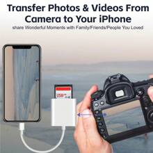 1pc Dual Slot USB-C/Lightning SD/TF Card Reader Adapter, Portable Card Reader For 16/15/14/13/12/11/XS/8/7/6/IPad, Cameras, Action Cameras