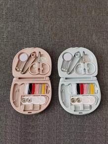 1 pezzo Set di cucito mini portatile e pieghevole, personalizzabile, regalo perfetto per principianti di cucito, con forniture e accessori fai da te, adatto per viaggiatori e per riparazioni di emergenza di abiti