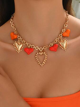 1 pieza Elegante collar con colgante de moda con múltiples corazones