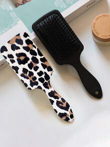 豹纹发刷气垫按摩梳顺发顺滑长方形塑料卡通动物梳子