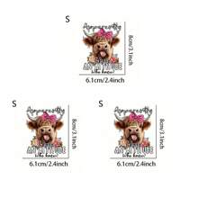 1pc/2pcs/3pcs Highland Cow DTF Clothing Patch DIY A-Grade Washable Iron Clothing Heat Transfer Printing For Women/Men T-Shirts, Backpacks, Stickers, Decorations, Vintage Stamps, Labels, Badges, Logos, Vintage Baseball Caps