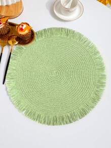 1/4/6 piezas Manteles individuales con borlas coloridas, estilo bohemio, aislantes del calor y antideslizantes, adecuados para bodas, fiestas, San Valentín, celebraciones festivas, picnics, banquetes de cumpleaños y decoración de la vajilla
