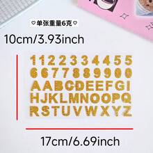 1 件/闪光字母和数字符号贴纸多功能装饰贴纸用于 DIY 工艺品剪贴簿礼品包装生日、节日返校学校和办公用品贴纸字母贴纸，字母贴纸字母贴纸贴纸字母贴纸字母贴纸用于手工制作贴纸金色一个字母 - 彩色 - 查看 4