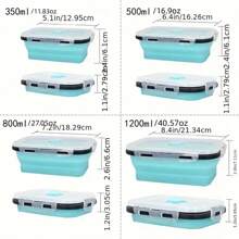 [1/4pcs Collapsible Silicone Food Storage Containers] 1/4pcs Silicone Food Storage Containers With Lids, Collapsible Lunch Box Set, Microwave & Dishwasher Friendly, Space-Saving Design, With Portable For School, Office, And Home Kitchen,School Supplies