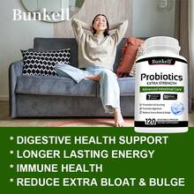 Bunkell Advanced Gut Care Probiotic Supplement - With 7 Probiotic Strains - Promotes Digestion And Fat Burning - 120 Capsules - 1 chai - Xem 5