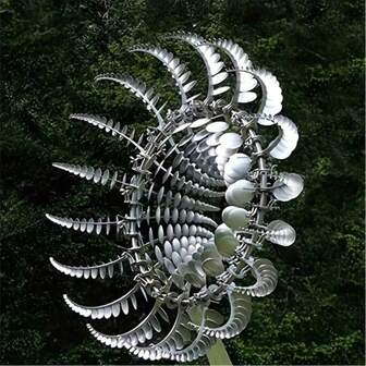 Creative Patio Garden Lawn Outdoor Courtyard Decoration Unique Wind Collectors Magical Kinetic Metal Windmill Spinner Wind Powered Catchers