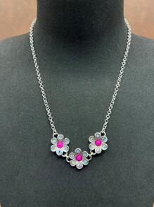 1 Set Fashion Retro Bohemian Style Zinc Alloy Flower/Lightning/Cow Head 3-Layer Pendant Necklace That Can Be Matched Freely, Flower Earrings Pendant, Suitable For Women/Girls To Match Daily Clothes, Party Accessories, Jewelry Gift For Family/Friends/Yourself