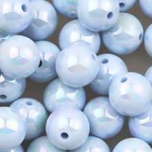 6/8/10/12/16mm Rainbow Acrylic Beads, Mixed Color Round Beads UV, Cracked Beads, Crackle Round Beads - Multiple Color Options, Round Hole Loose Beads Suitable For DIY Jewelry Making Bracelets Necklaces Or Craft Pen Decorations