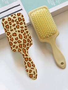 豹纹发刷气垫按摩梳顺发顺滑长方形塑料卡通动物梳子