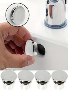 5pcs Silicone Water Sink Plug For Kitchen & Bathroom, Basin Drain Stopper Home Bathroom Decor Summer Back To School
