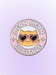 1pc Charming Cat In A Bottle Enamel Brooch - Cute Cartoon Style, Zinc Alloy Lapel Pin, Suitable For Casual Decoration, Cat Accessory - Multicolor - View 9