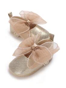 Fashionable Newborn Infant Girl Shoes, Elegant Noble Princess Shoes, Comfortable Soft Sole Anti-Slip Casual Flat Shoes