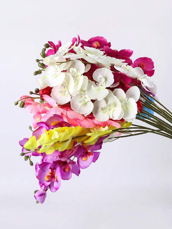 4pcs Artificial Orchid Flower Bouquet - Pink Moth Orchid With Green Stems, Ideal For Wedding Centerpiece Decor, Home Decor, Party Decor, Gifts For Birthday, Valentine's Day, Mother's Day, Graduation | Elegant Bouquet | Artificial Orchid, Floral Decorations
