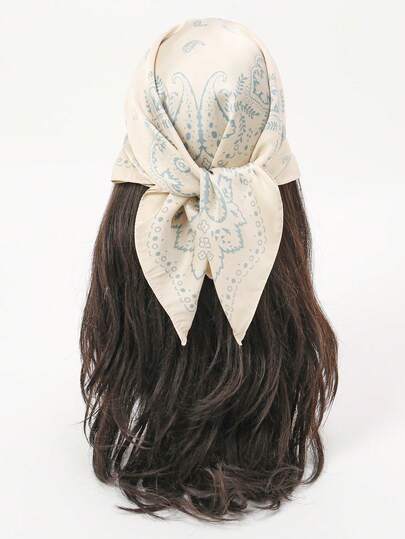 1pc Women's Geometric Print Square Scarf, Suitable For Daily Wearing As Headband, Decoration Scarf, Neck Scarf, Etc. Bandana,Hair Band,Head Band Ideal For Dressing Up Your Look