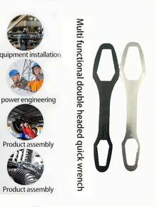 (1pc Black) / (1pc Silver) / (2pcs Black + Silver) Multi-Functional Portable Universal Wrench 8-22mm, Double-Ended Wrench, Self-Locking Wrench, Suitable For Outdoor Camping, Cycling, Household Repair, Multifunctional Wrench (Some Accessories In Random Color) - Multicolor - View 3