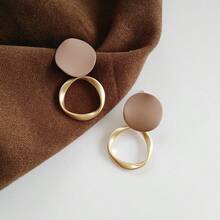 1 Pair Minimalist Everyday Wear Earrings - Brown - View 1