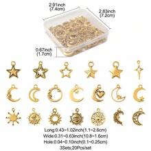 60Pcs Random Mixed Vintage Alloy Pendants, Antique Golden - Antique Golden - View 2