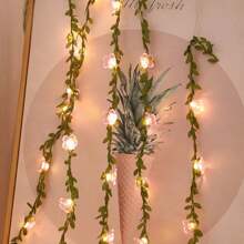 1 Peça Luz de Fada em Corda com Flores de Cerejeira e Folhas Verdes, Adequada para Casamentos, Noivados, Festas de Aniversário, Eventos de Feriados, Decoração de Jardim Externo