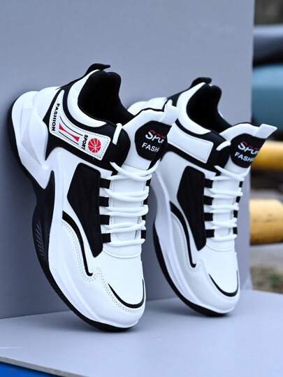 Men's High-Top Athletic Basketball Shoes, New Anti-Slip Wear-Resistant Breathable Sneakers For Teenagers And Students, White