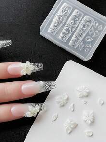Beautizon Nailartlab 1个硅胶美甲模具，精致3D花瓣美甲模具，适用于美甲花朵装饰，美甲沙龙配件工具，美甲用品，美甲工具，美甲工具，返校季，美甲，美甲工具，美甲贴纸工具，美甲修容工具
