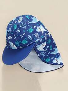 Toddler Swimsuit Boy 3 Pieces Rash Guard Set Shorts And Sun Hat Swimwear Baby Bathing Suit Sunsuit Swim Shirt UPF 50+ - 藍色 - 查看 4