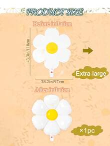 5/12 件雏菊花铝箔气球套装，用于时尚派对装饰雏菊主题生日派对婚礼雏菊气球装饰照片道具氦气球， - 彩色 - 查看 13