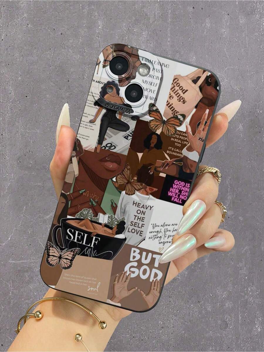 Funda para teléfono (1 unidad, sin correa). Funda de silicona líquida con diseño de eslogan. Protección completa. Resistente a golpes y caídas. Funda de TPU de goma suave. Compatible con phone 1/12/13/14/15/15 Pro/15 Plus/15 Pro - Multicolor 2 - Ver 1