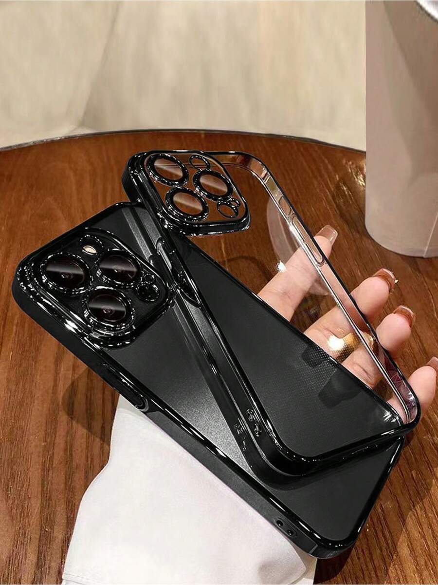 Basic Phone Case. Clear Case With Contrasting Frame. Compatible With IPhone 15/15 Pro (1 Unit) - 黑色 - 查看 1
