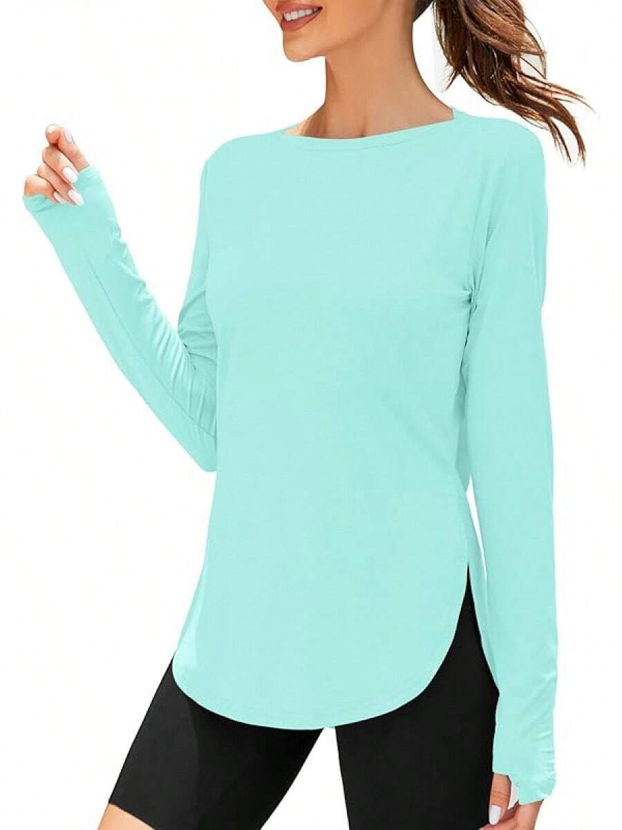 ZHENWEI Women's Long Sleeve Sun Shirt UV Protection Workout Tops Lightweight UPF 50+ Golf Gym Hiking Shirts Outdoor Clothing - 淺綠色 - 查看 1