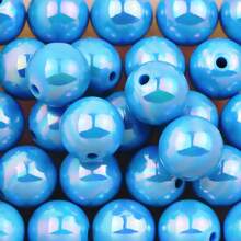 6/8/10/12/16mm Rainbow Acrylic Beads, Mixed Color Round Beads UV, Cracked Beads, Crackle Round Beads - Multiple Color Options, Round Hole Loose Beads Suitable For DIY Jewelry Making Bracelets Necklaces Or Craft Pen Decorations