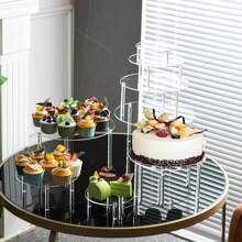 Acrylic Cake Stands, Round Cupcake Holder For Dessert Table, Party Display Stand Serving Platter For Weddings, Birthday, Bachelor Parties, Candy Bar, Pizza Risers Stand Dessert Table Display Set For BabyShower Tea Party, Buffet Risers For Display For Food