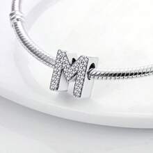 1 pieza Encantos con letra 26 caracteres alfabéticos en 3 estilos diferentes, cuentas de corazón plateadas y doradas, encantos para pulseras, collares, llaveros, cuentas para hacer joyas DIY, regalo único para amigos, familia y pareja